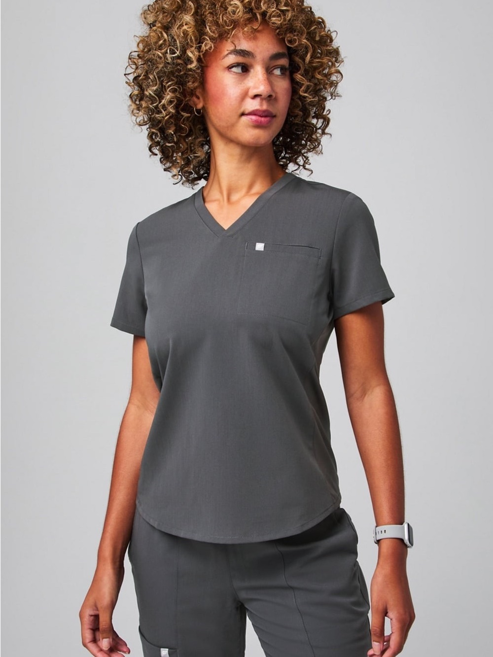 NWOT Fabletics Vital Flex 1-Pocket Scrub Top XL onyx
